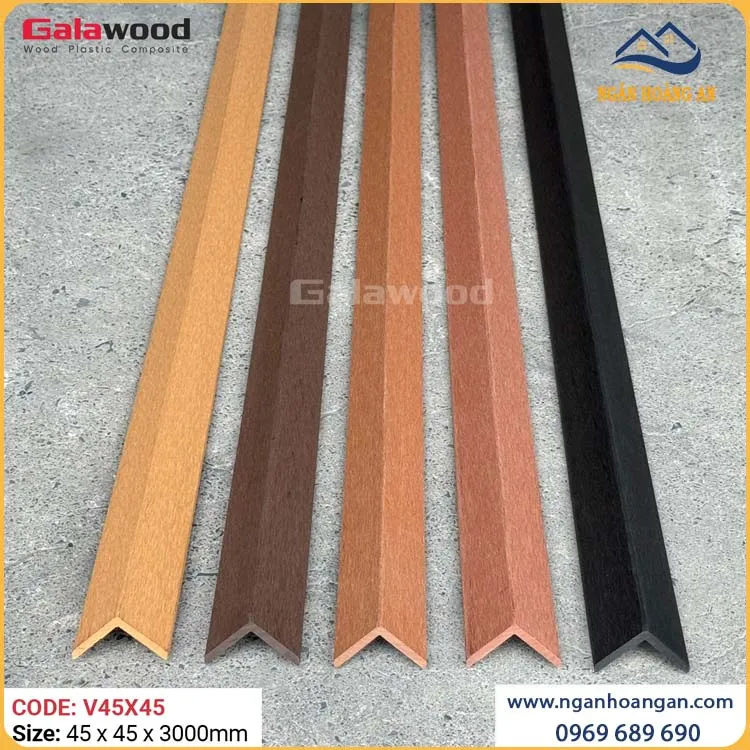 Nẹp Chữ V Gỗ Nhựa Ngoài Trời Galawood V45X45 